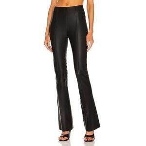 Remain Black Stretch Leather Bootcut Floral Pants Leggings Size 12 UK 6 US